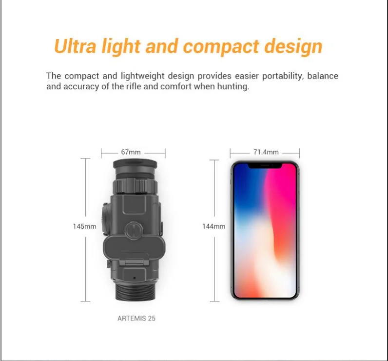 2022 Newest Thermal Attachment Night Vision with Dust Proof Cap Protection Thermal Clip-on IP67 Waterproof